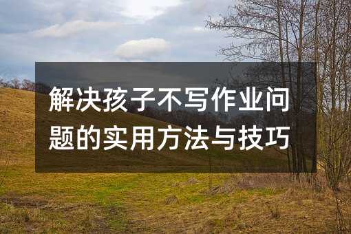 解决孩子不写作业问题的实用方法与技巧