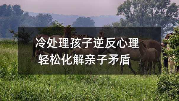 冷处理孩子逆反心理 轻松化解亲子矛盾