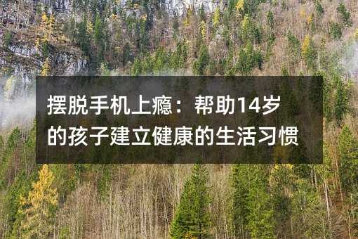 摆脱手机上瘾：帮助14岁的孩子建立健康的生活习惯