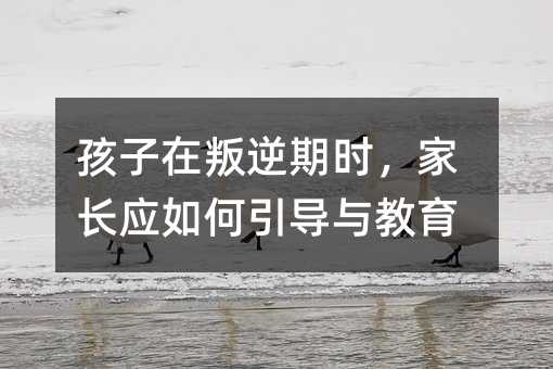 孩子在叛逆期时，家长应如何引导与教育