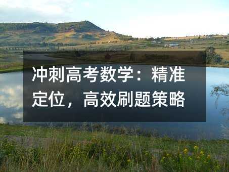 冲刺高考数学：精准定位，高效刷题策略