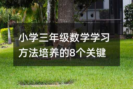 小学三年级数学学习方法培养的8个关键